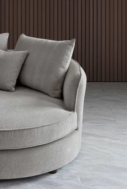 Aluxo Melby Pebble Taupe Boucle Corner Chaise Sofa | 4 Seater